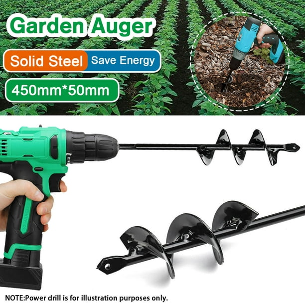 18" Earth Auger Yard Garden Planting Planter Auger Hole Digger Spiral Drill Bit 